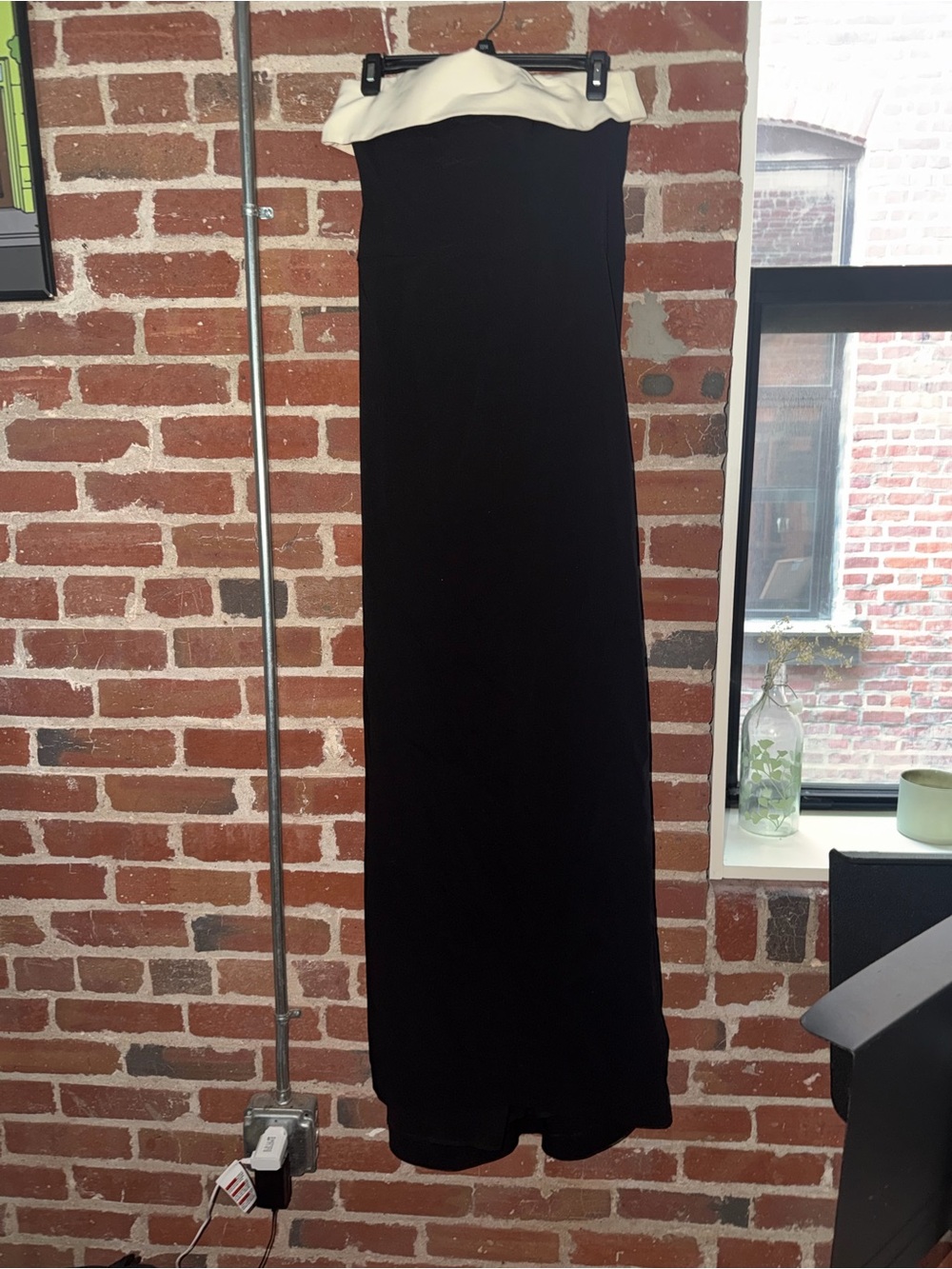 Black and White Strapless Maxi dress